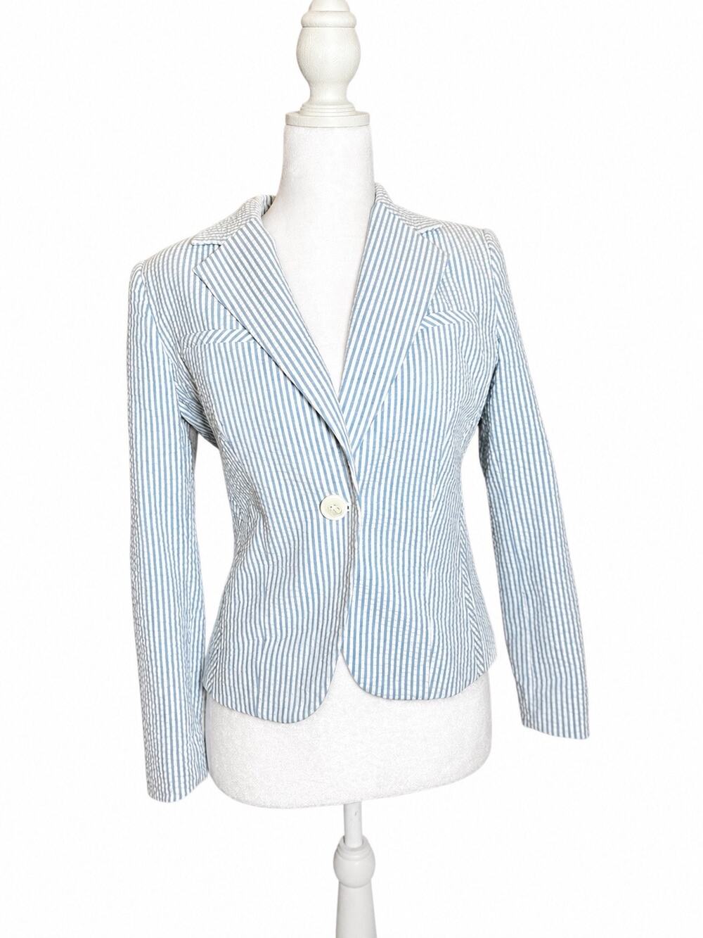 Studio G Petite Women’s Seersucker Blazer – Size 6P